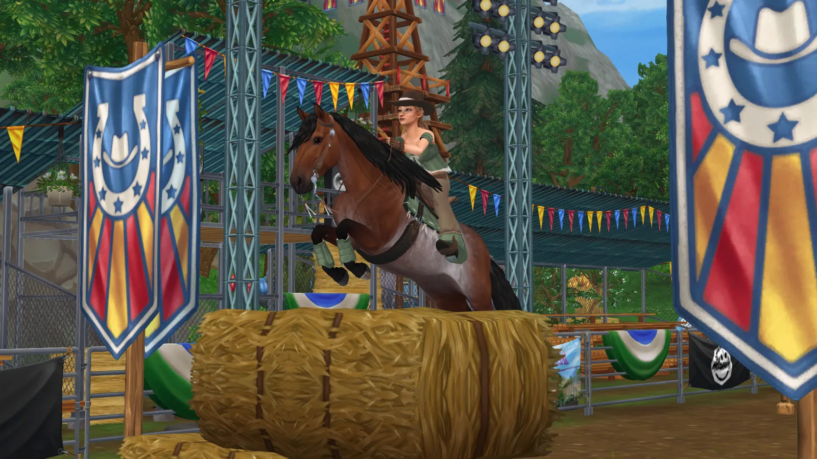 Star Stable Online 中一骑手完成跳跃
